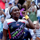 Coco Gauff reacts during match point against Romania’s Elena-Gabriela Ruse during their 2022 US Open Tennis tournament women’s singles second round match at the USTA Billie Jean King National Tennis Center in New York, on August 31, 2022. (Photo by TIMOTHY A. CLARY / AFP) (Photo by TIMOTHY A. CLARY/AFP via Getty Images)